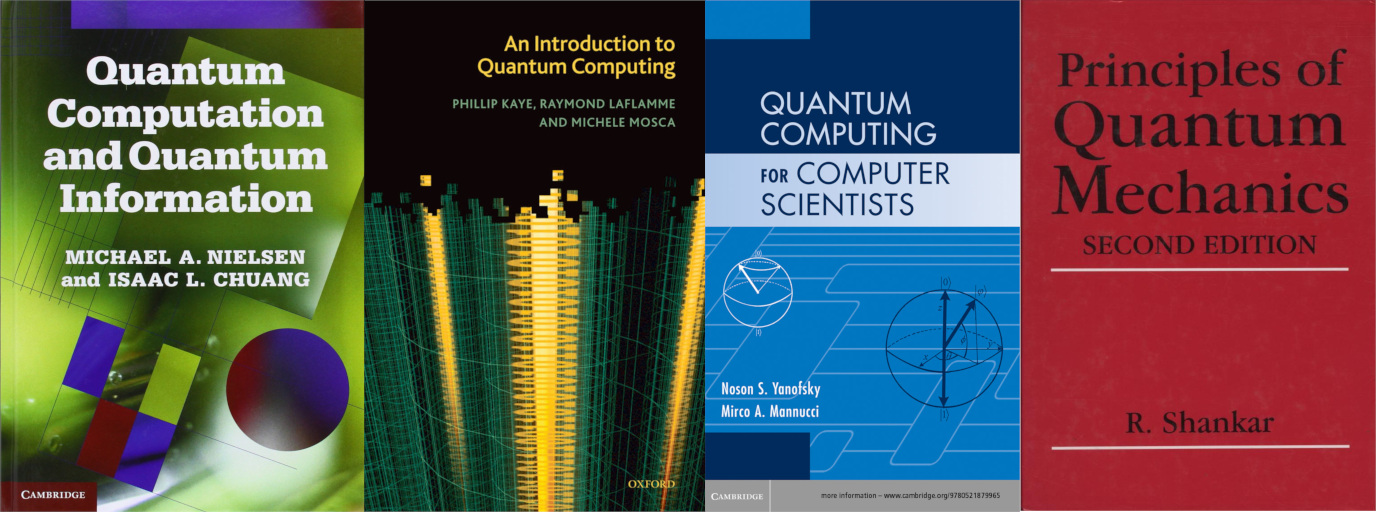 Four books used for studying Quantum Computing
